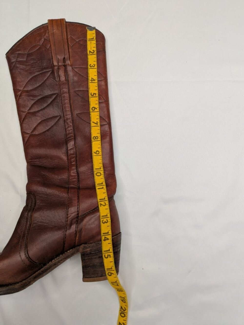 Vintage 1950-1970 FRYE Black Label Campus Stitch Tall Leather Boots 8558 6.5B - Picture 15 of 16